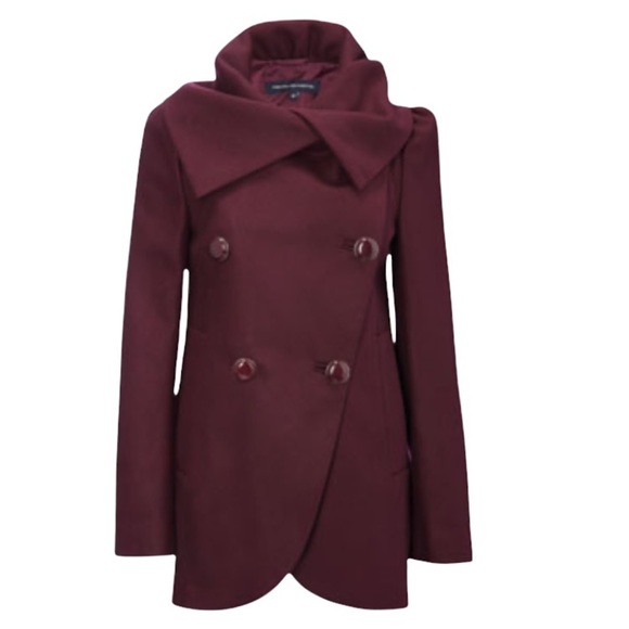 French Connection Jackets & Blazers - French Connection Wool Cashmere Double Breasted Peacoat, size 4